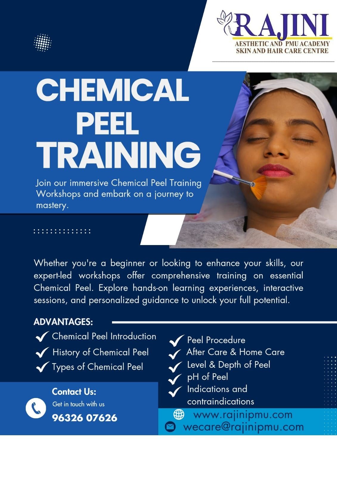 chemical peel training rajinipum bangalore, india